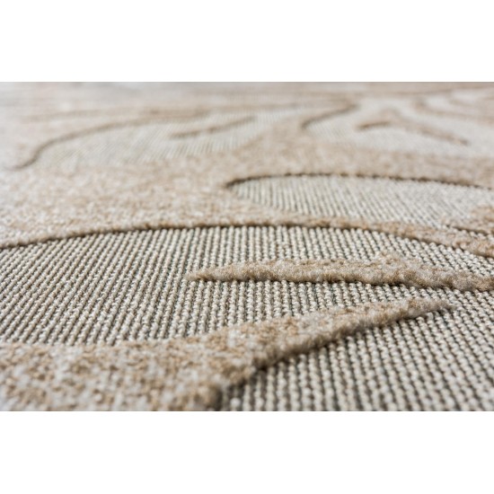 Rug Unique Loom Outdoor Botanical Beige Rectangular 7' 0 x 10' 0