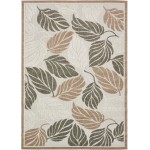 Rug Unique Loom Outdoor Botanical Beige/Gray Rectangular 7' 0 x 10' 0