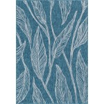 Rug Unique Loom Outdoor Botanical Teal Rectangular 6' 0 x 9' 0