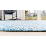 Rug Unique Loom Outdoor Botanical Aqua Blue Rectangular 6' 0 x 9' 0