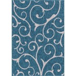 Rug Unique Loom Outdoor Botanical Teal Rectangular 6' 0 x 9' 0