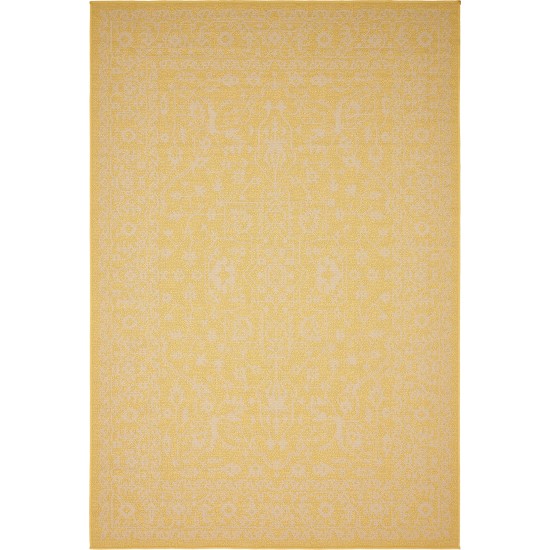 Rug Unique Loom Outdoor Botanical Yellow Rectangular 6' 0 x 9' 0