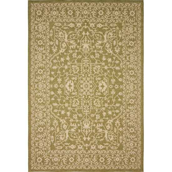 Rug Unique Loom Outdoor Botanical Light Green Rectangular 6' 0 x 9' 0