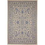 Rug Unique Loom Outdoor Botanical Beige/Blue Rectangular 6' 0 x 9' 0