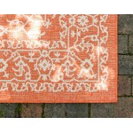 Rug Unique Loom Outdoor Botanical Terracotta Rectangular 6' 0 x 9' 0