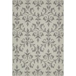 Rug Unique Loom Outdoor Botanical Gray Rectangular 6' 0 x 9' 0