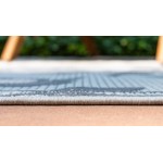 Rug Unique Loom Outdoor Botanical Gray Rectangular 6' 0 x 9' 0