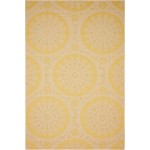 Rug Unique Loom Outdoor Botanical Yellow Rectangular 6' 0 x 9' 0