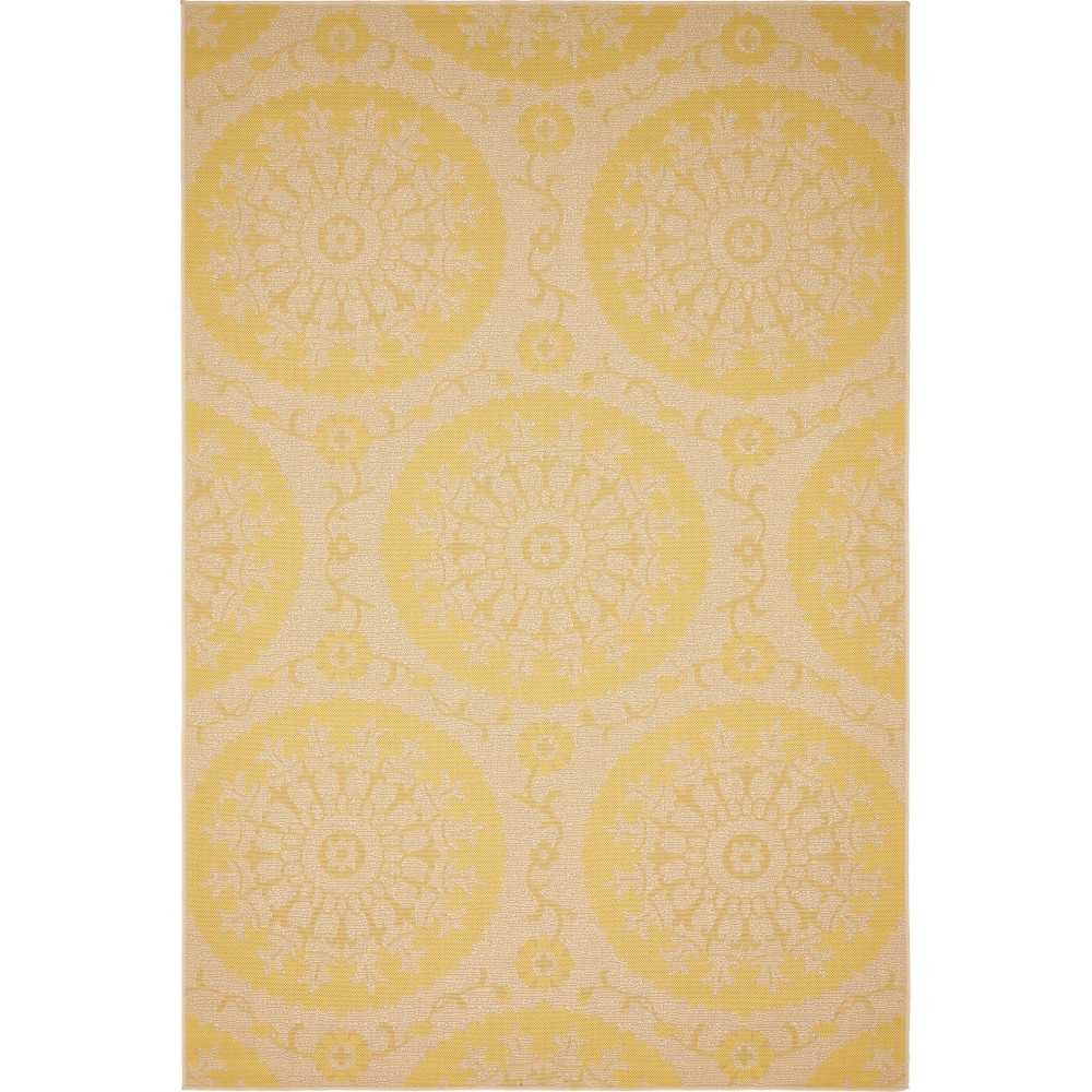 Rug Unique Loom Outdoor Botanical Yellow Rectangular 6' 0 x 9' 0 Rug Unique Loom Outdoor Botanical Yellow Rectangular 6' 0 x 9' 0