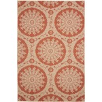 Rug Unique Loom Outdoor Botanical Terracotta Rectangular 6' 0 x 9' 0