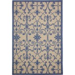 Rug Unique Loom Outdoor Botanical Blue Rectangular 6' 0 x 9' 0