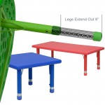 24'' Square Green Plastic Height Adjustable Activity Table