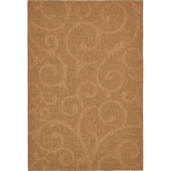 Rug Unique Loom Outdoor Botanical Brown Rectangular 6' 0 x 9' 0