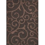 Rug Unique Loom Outdoor Botanical Chocolate Brown Rectangular 6' 0 x 9' 0