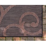 Rug Unique Loom Outdoor Botanical Chocolate Brown Rectangular 6' 0 x 9' 0