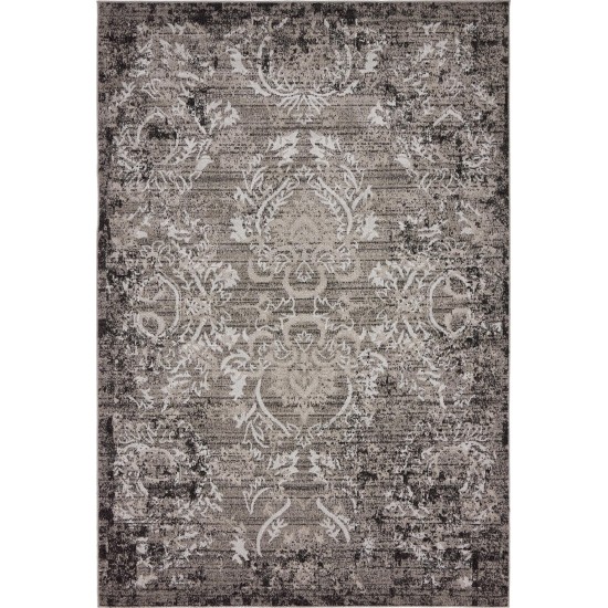 Rug Unique Loom Outdoor Botanical Light Gray Rectangular 6' 0 x 9' 0