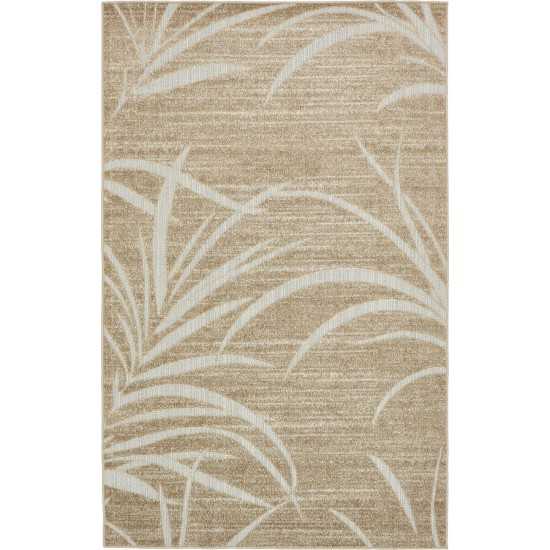 Rug Unique Loom Outdoor Botanical Beige Rectangular 6' 0 x 9' 0