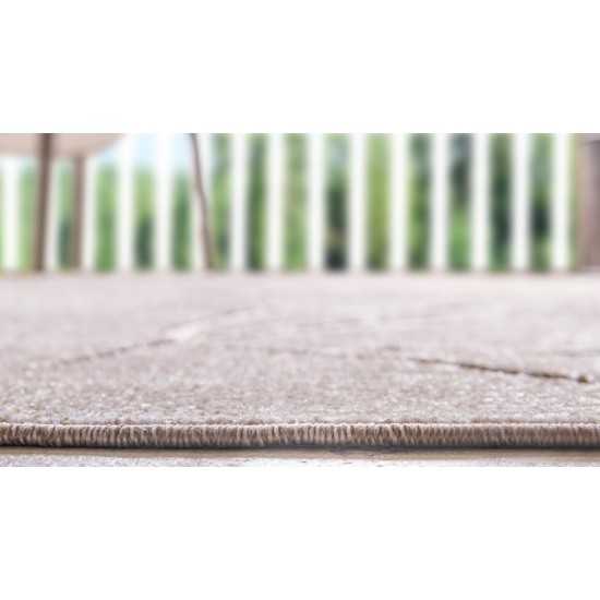 Rug Unique Loom Outdoor Botanical Beige Rectangular 6' 0 x 9' 0