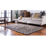 Rug Unique Loom Outdoor Botanical Beige/Dark Brown Rectangular 6' 0 x 9' 0