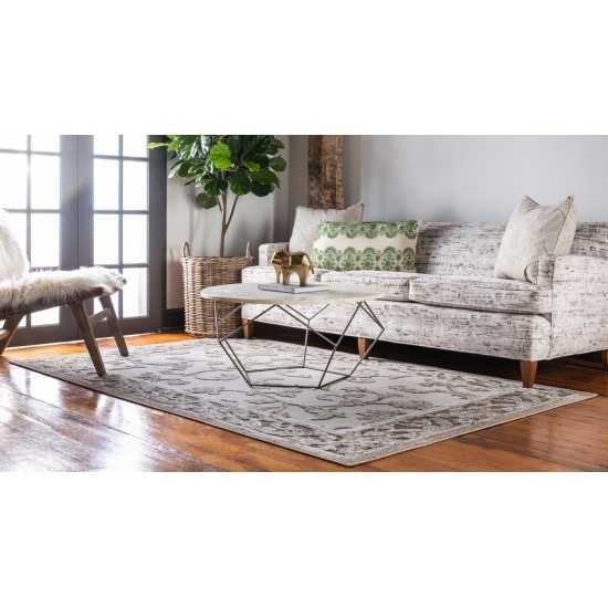Rug Unique Loom Outdoor Botanical Beige/Gray Rectangular 6' 0 x 9' 0