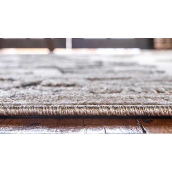 Rug Unique Loom Outdoor Botanical Beige/Gray Rectangular 6' 0 x 9' 0