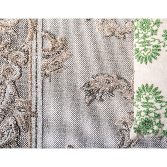 Rug Unique Loom Outdoor Botanical Beige/Gray Rectangular 6' 0 x 9' 0