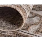 Rug Unique Loom Outdoor Botanical Beige/Gray Rectangular 6' 0 x 9' 0