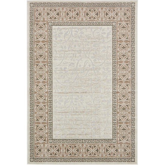 Rug Unique Loom Outdoor Botanical Ivory Rectangular 6' 0 x 9' 0