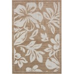 Rug Unique Loom Outdoor Botanical Beige Rectangular 6' 0 x 9' 0