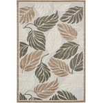 Rug Unique Loom Outdoor Botanical Beige/Gray Rectangular 6' 0 x 9' 0