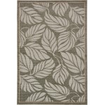 Rug Unique Loom Outdoor Botanical Gray Rectangular 6' 0 x 9' 0