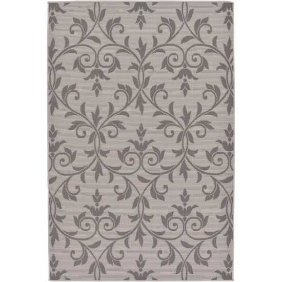 Rug Unique Loom Outdoor Botanical Gray Rectangular 5' 3 x 8' 0