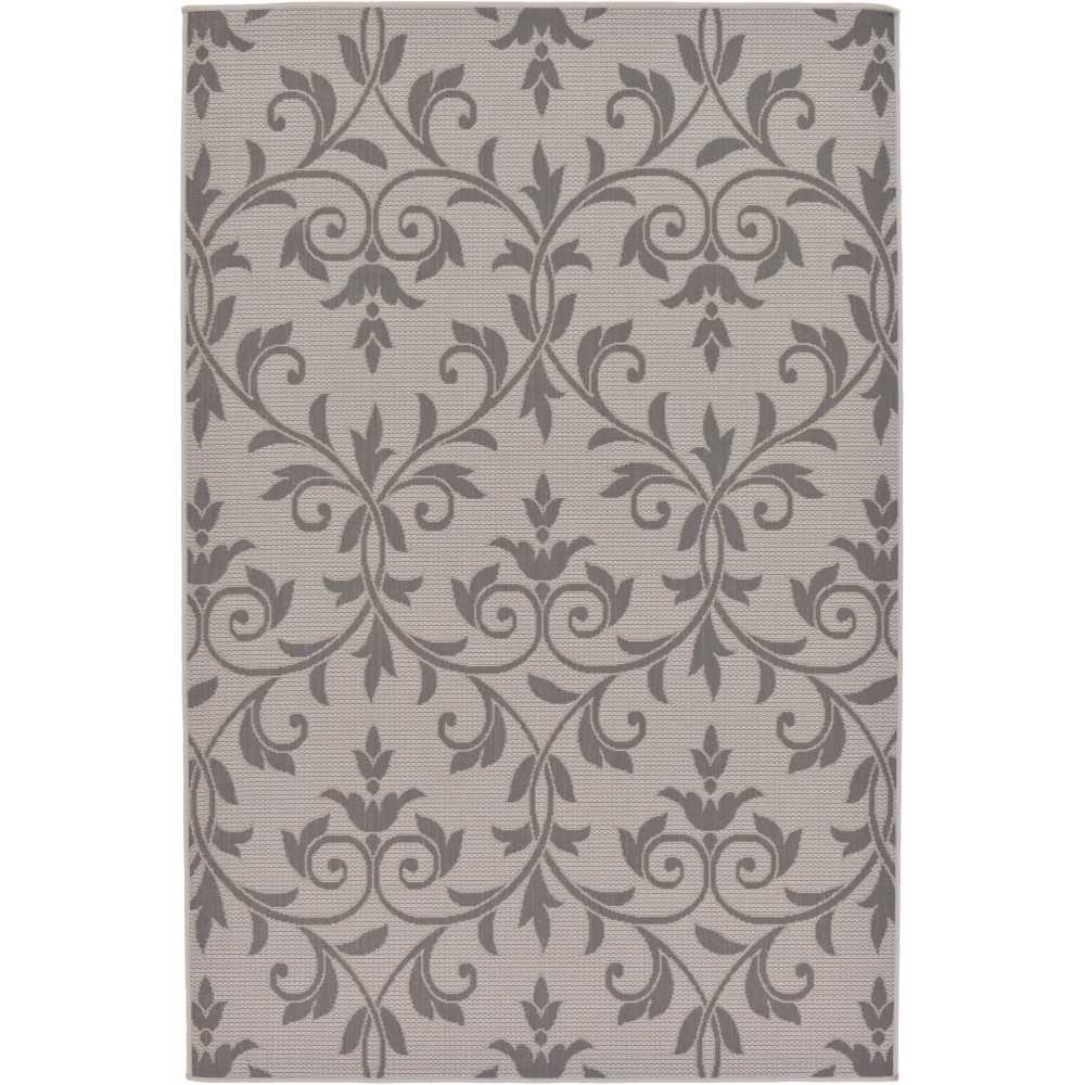 Rug Unique Loom Outdoor Botanical Gray Rectangular 5' 3 x 8' 0 Rug Unique Loom Outdoor Botanical Gray Rectangular 5' 3 x 8' 0