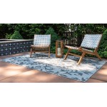 Rug Unique Loom Outdoor Botanical Gray Rectangular 5' 3 x 8' 0