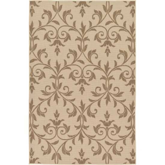 Rug Unique Loom Outdoor Botanical Beige Rectangular 5' 3 x 8' 0