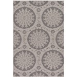 Rug Unique Loom Outdoor Botanical Gray Rectangular 5' 3 x 8' 0