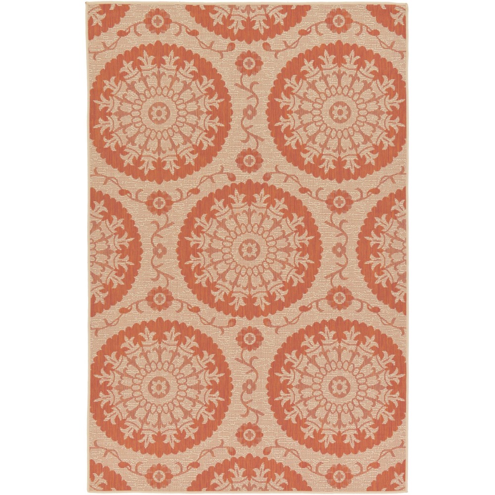 Rug Unique Loom Outdoor Botanical Terracotta Rectangular 5' 3 x 8' 0