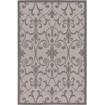 Rug Unique Loom Outdoor Botanical Gray Rectangular 5' 3 x 8' 0