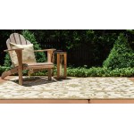 Rug Unique Loom Outdoor Botanical Light Green Rectangular 5' 3 x 8' 0