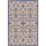 Rug Unique Loom Outdoor Botanical Blue Rectangular 5' 3 x 8' 0