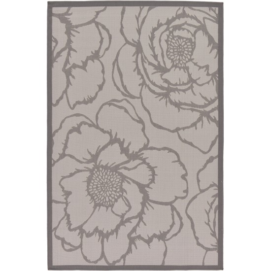 Rug Unique Loom Outdoor Botanical Gray Rectangular 5' 3 x 8' 0