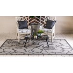 Rug Unique Loom Outdoor Botanical Gray Rectangular 5' 3 x 8' 0