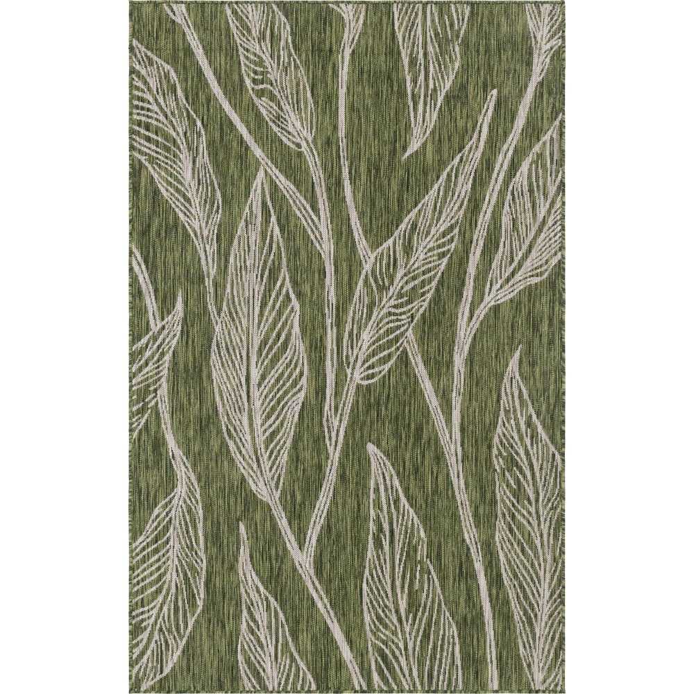 Rug Unique Loom Outdoor Botanical Green Rectangular 5' 0 x 8' 0 Rug Unique Loom Outdoor Botanical Green Rectangular 5' 0 x 8' 0