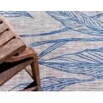 Rug Unique Loom Outdoor Botanical Light Gray Rectangular 5' 0 x 8' 0