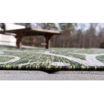 Rug Unique Loom Outdoor Botanical Green Rectangular 5' 0 x 8' 0