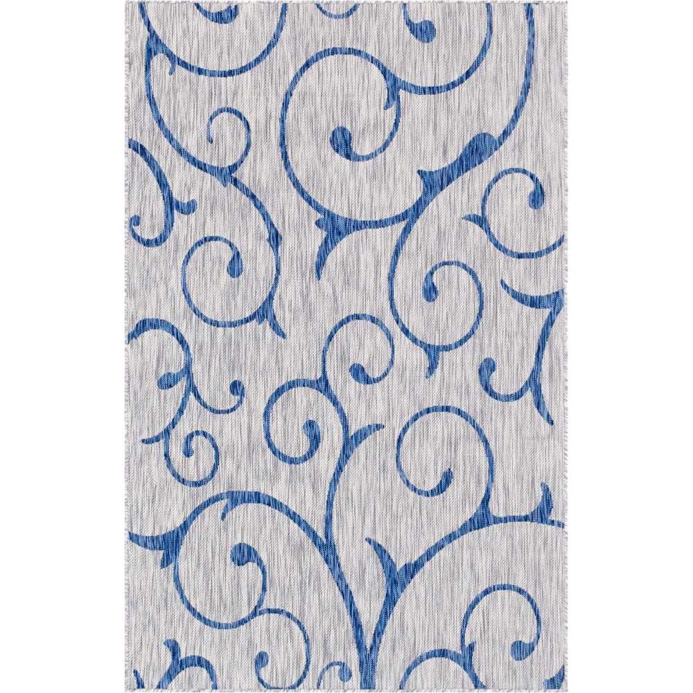 Rug Unique Loom Outdoor Botanical Light Gray Rectangular 5' 0 x 8' 0 Rug Unique Loom Outdoor Botanical Light Gray Rectangular 5' 0 x 8' 0