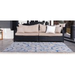 Rug Unique Loom Outdoor Botanical Light Gray Rectangular 5' 0 x 8' 0