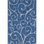 Rug Unique Loom Outdoor Botanical Blue Rectangular 5' 0 x 8' 0