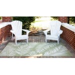 Rug Unique Loom Outdoor Botanical Green Rectangular 5' 0 x 8' 0