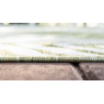 Rug Unique Loom Outdoor Botanical Green Rectangular 5' 0 x 8' 0